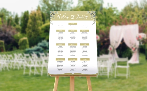 Wedding table plan